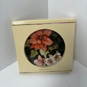 Demdaco Poinsettia ￼ Mini Plate Ornament Natures Journey Marjolein Bastin 2009